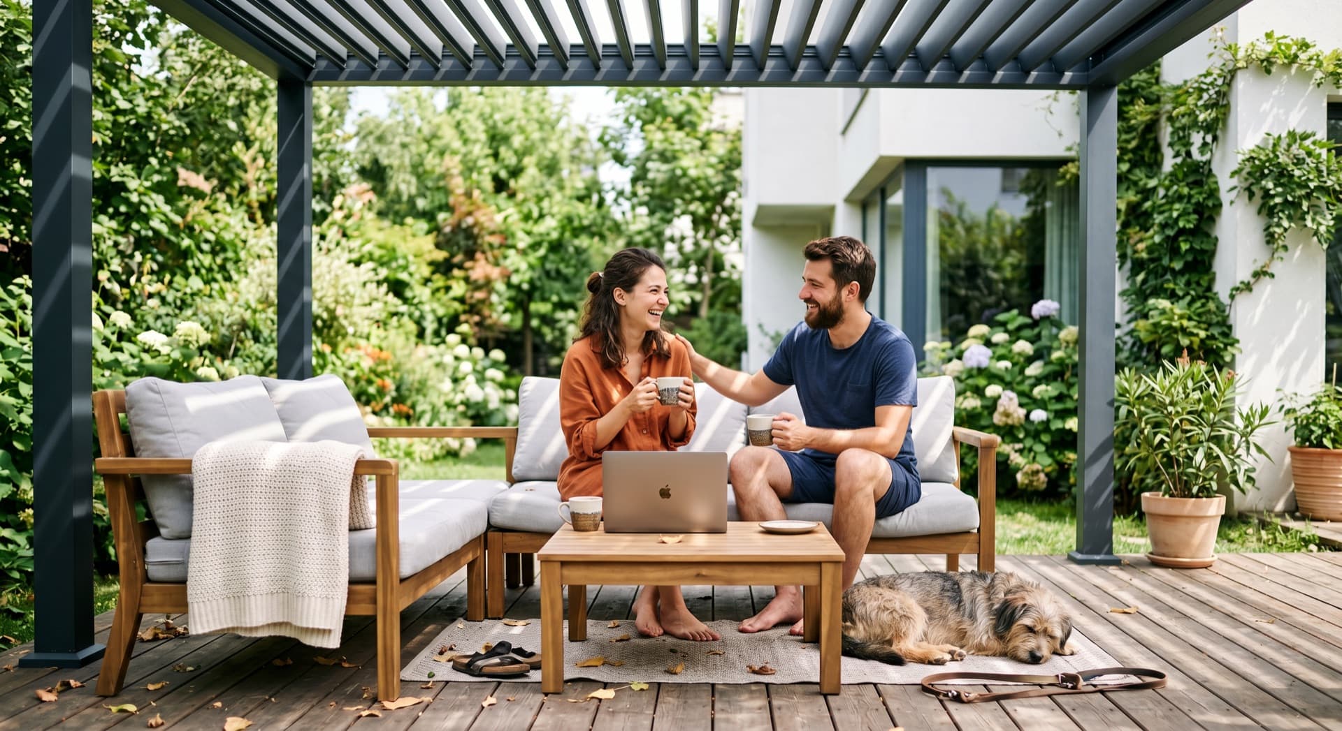 Virtuoso bioklimatikus pergola egy teraszon