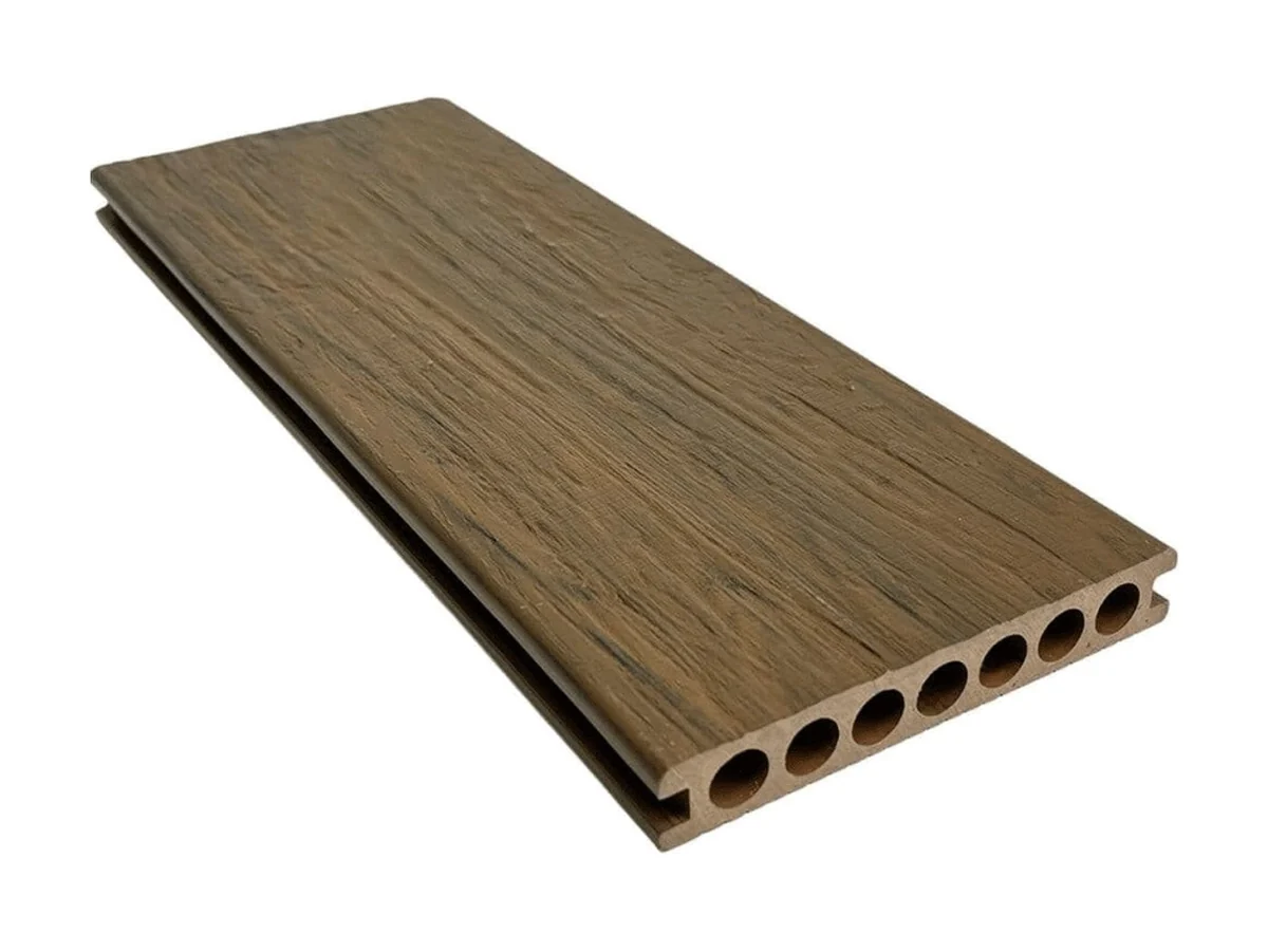 WPC teraszburkoló deszka, antikolt, 146 × 22,8 mm, sötét tölgy – 1. kép