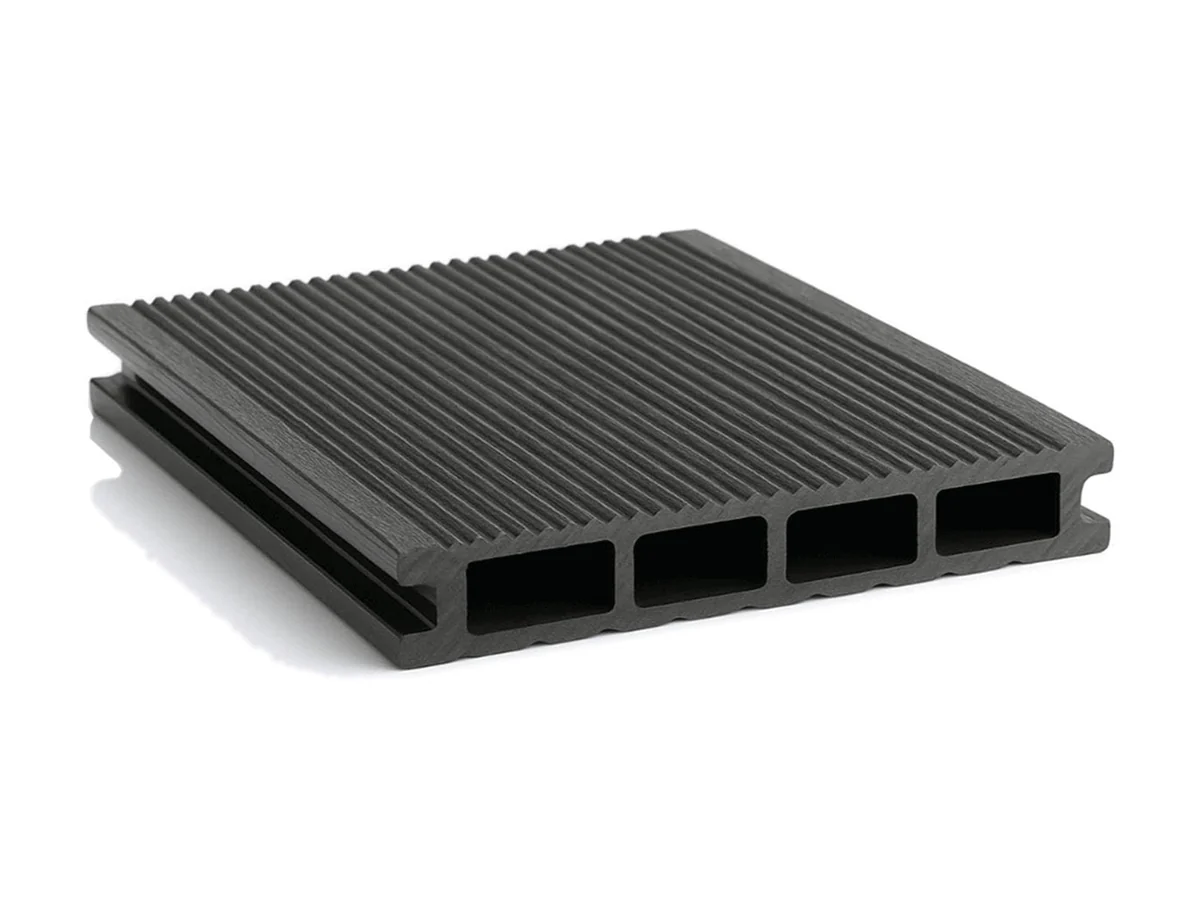 WPC teraszburkoló deszka – ECO WPC teraszburkoló deszka, fekete, 146 × 24 mm, 3800 mm – 1. kép