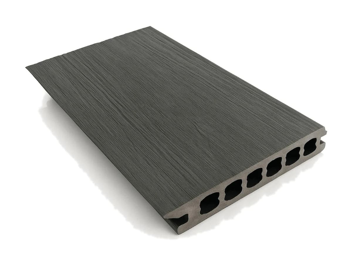 WPC teraszburkoló deszka Premium No Gap, 145 × 22 mm, szürke – 1. kép