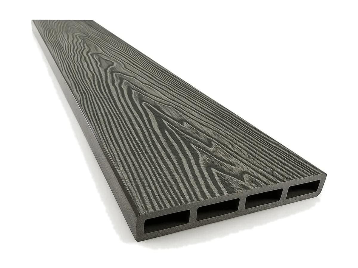 WPC kerítésléc 3D, 150 × 20 mm, 4 m, sötétszürke – 1. kép