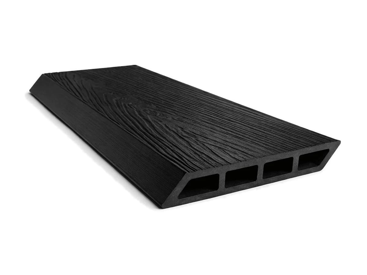 WPC kerítésléc (fa-műanyag kompozit) – WPC kerítésléc rombusz profillal, 3D, fekete, 120 × 4000 mm – 1. kép